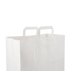 White Flat Handle Paper Bag - hotpackwebstore.com - Flat Handle Paper Bags