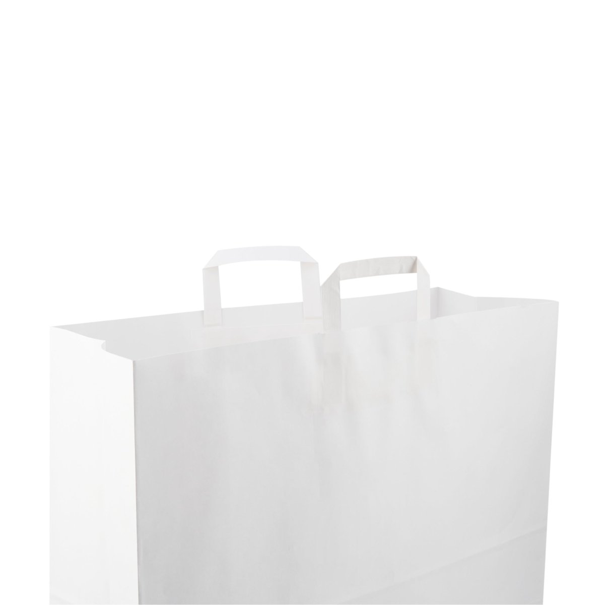 White Flat Handle Paper Bag - hotpackwebstore.com - Flat Handle Paper Bags