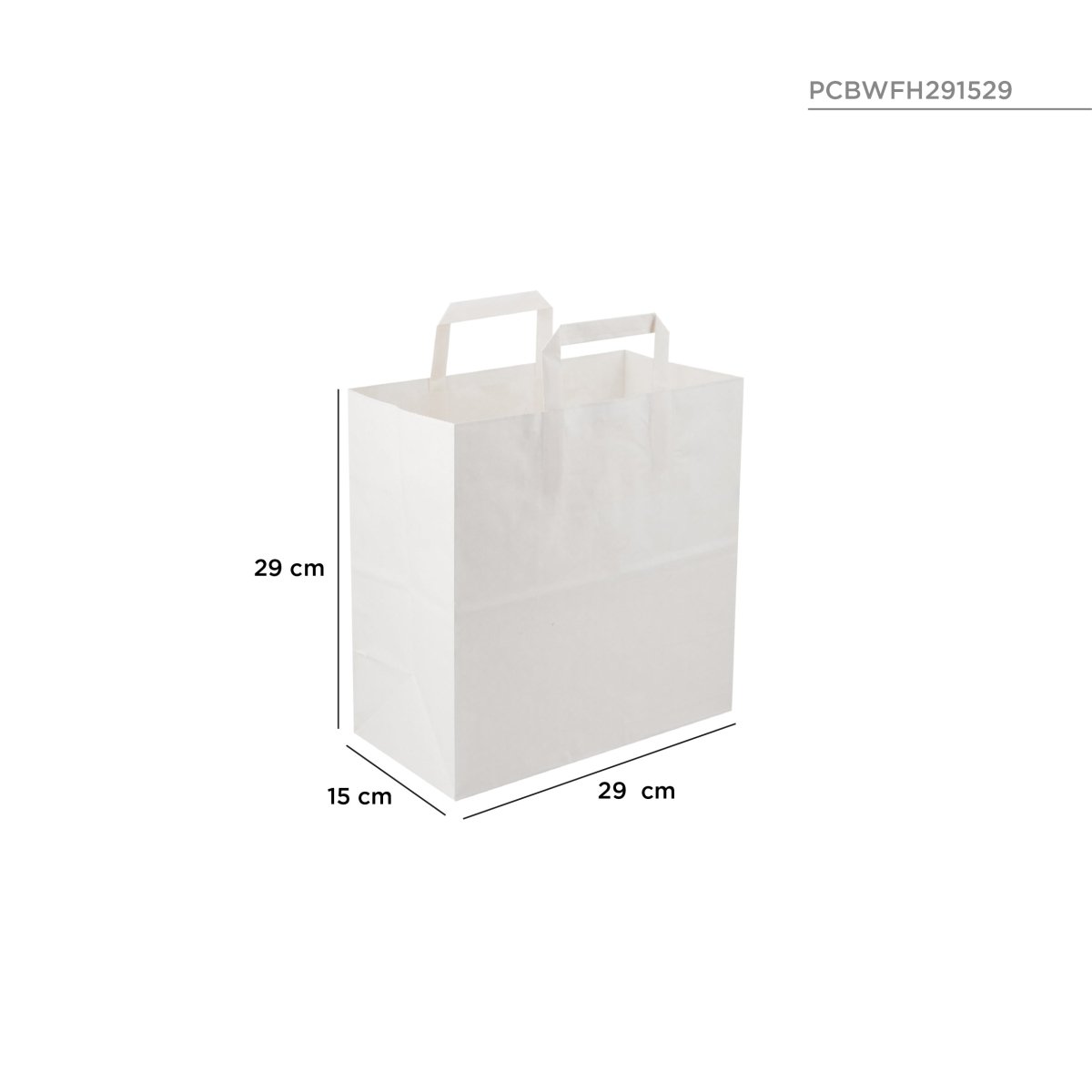 White Flat Handle Paper Bag - hotpackwebstore.com - Flat Handle Paper Bags