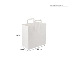 White Flat Handle Paper Bag - hotpackwebstore.com - Flat Handle Paper Bags