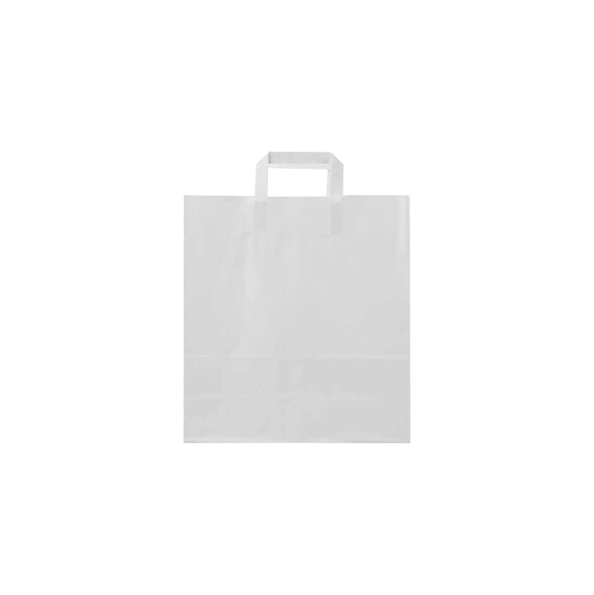 White Flat Handle Paper Bag - hotpackwebstore.com - Flat Handle Paper Bags