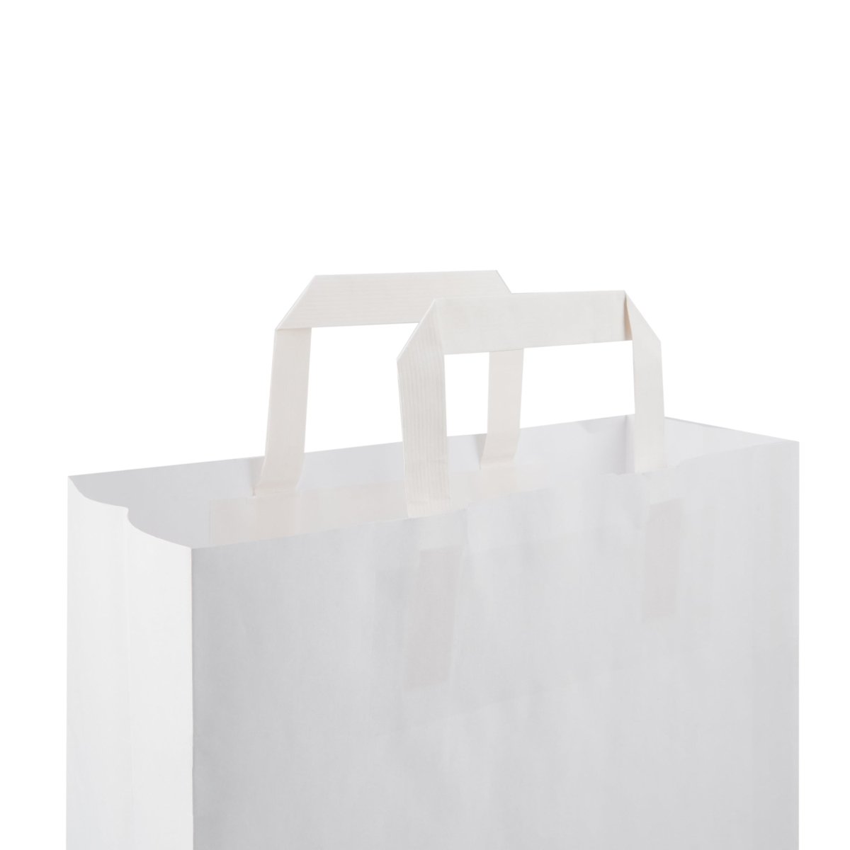 White Flat Handle Paper Bag - hotpackwebstore.com - Flat Handle Paper Bags