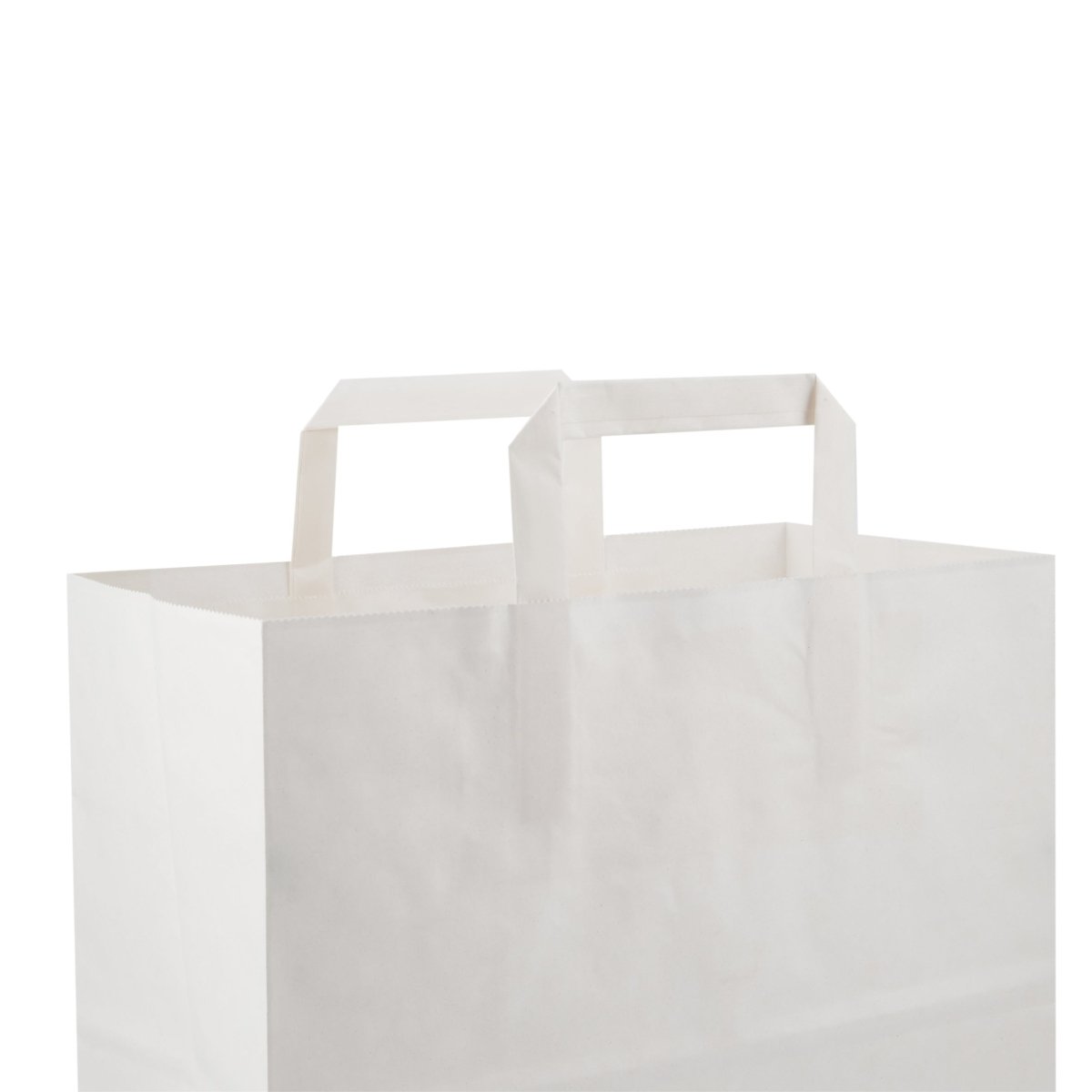 White Flat Handle Paper Bag - hotpackwebstore.com - Flat Handle Paper Bags