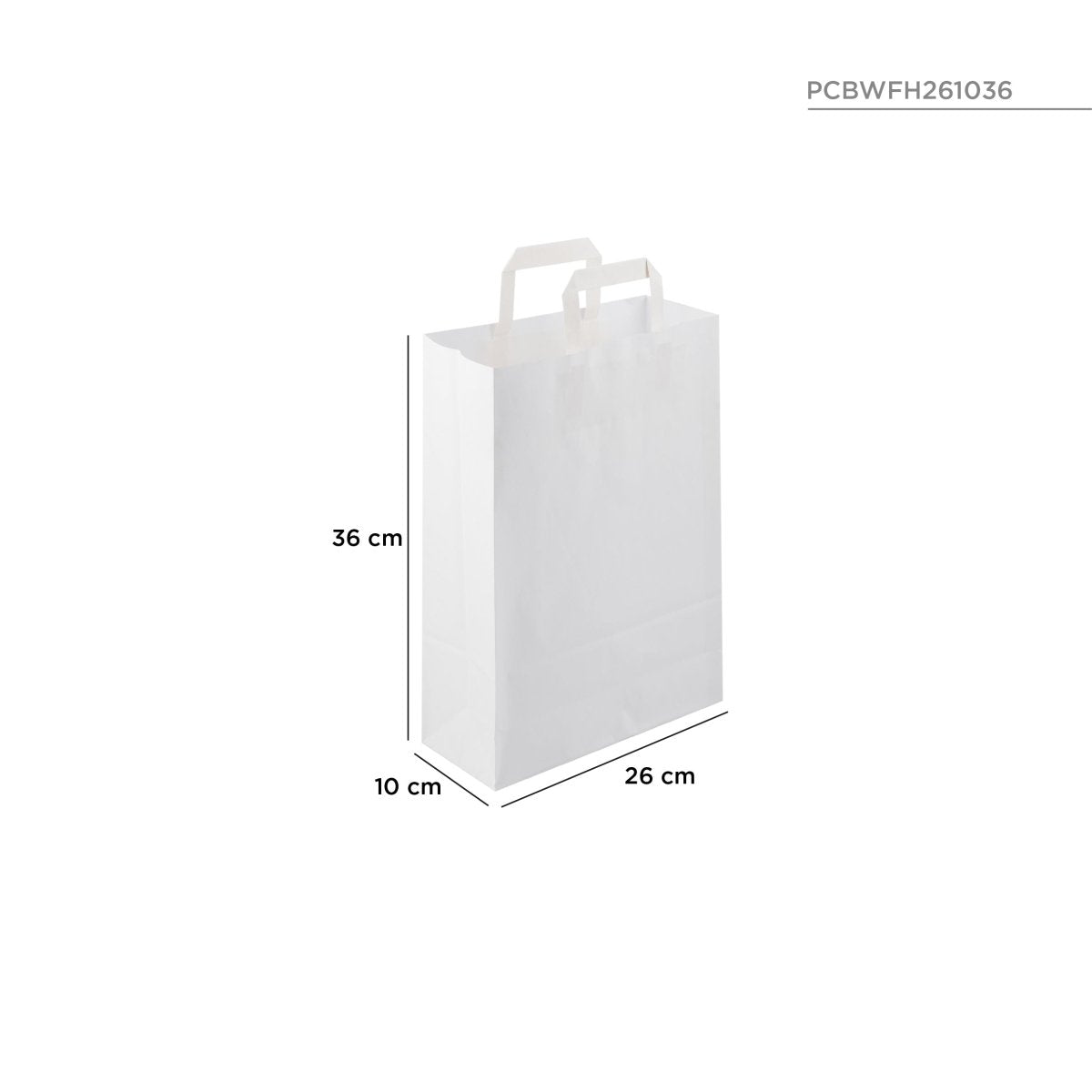 White Flat Handle Paper Bag - hotpackwebstore.com - Flat Handle Paper Bags