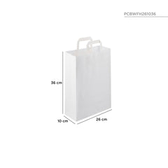 White Flat Handle Paper Bag - hotpackwebstore.com - Flat Handle Paper Bags