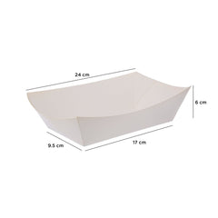 White Paper Boat Tray - hotpackwebstore.com - Paper Trays