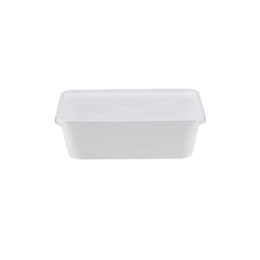 White Rectangle Microwave Container - hotpackwebstore.com - Microwavable Containers