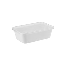 White Rectangle Microwave Container - hotpackwebstore.com - Microwavable Containers