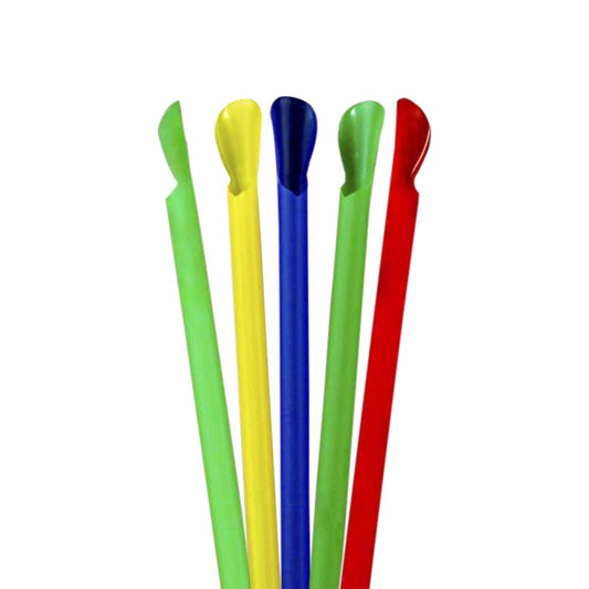 Wrapped Mix Colors Spoon Straw 8 MM 250 Pieces x 20 Packets - hotpackwebstore.com - Plastic Straws