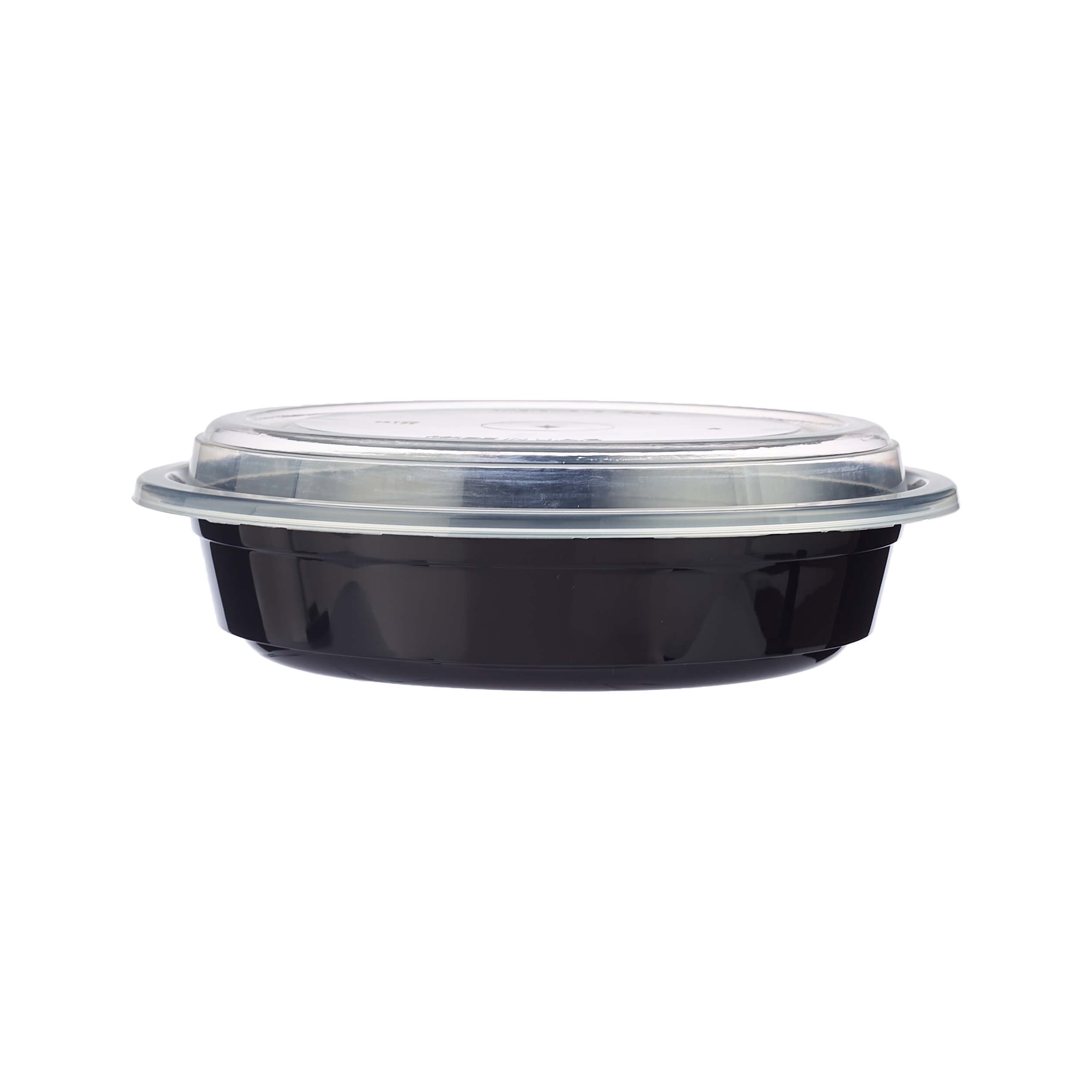 Choice 24 oz. Black 7 1/4 Round Microwavable Heavy Weight