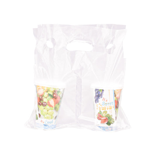 Plastic Cup Carrier Bag For 2 Cup 100 Piece - Hotpack Global