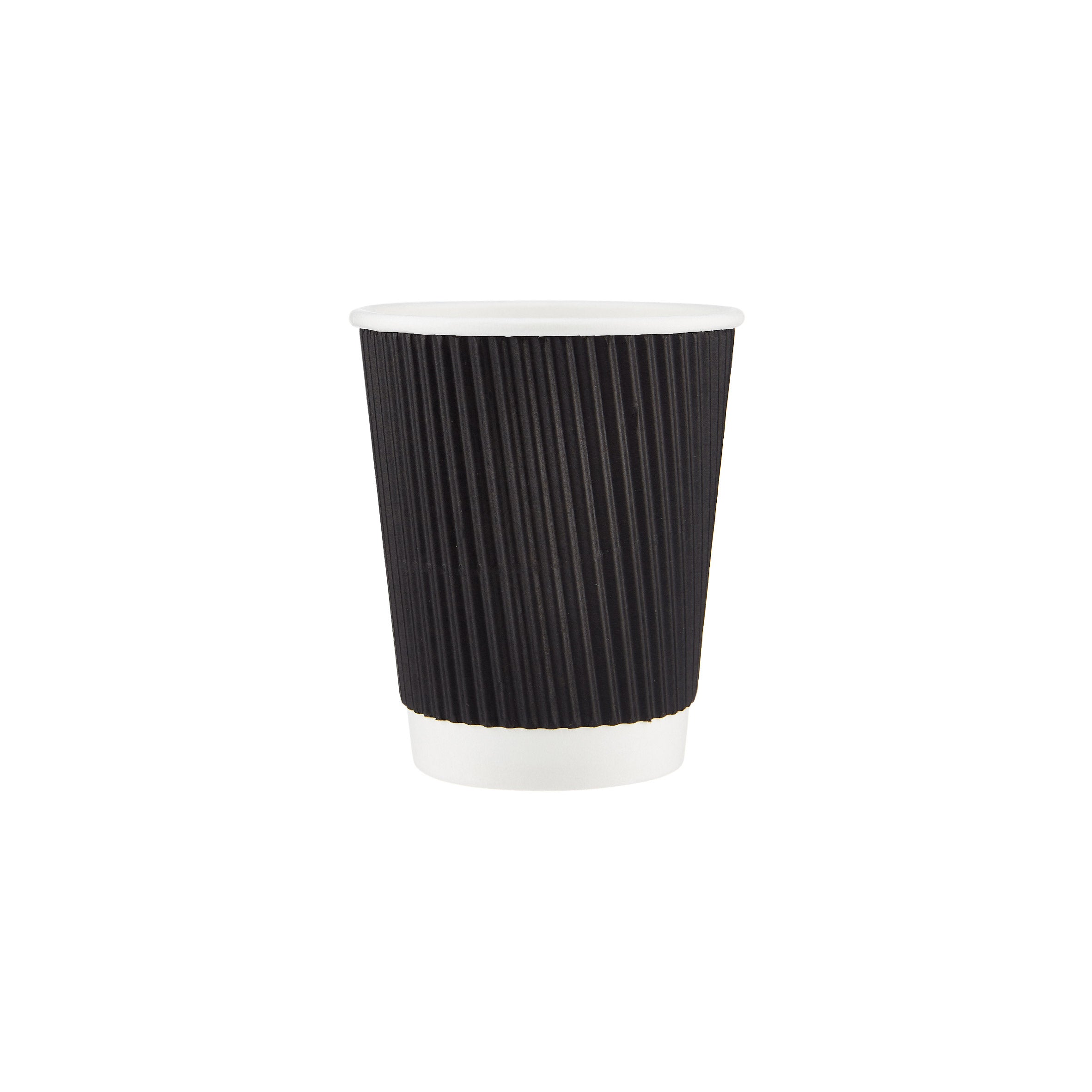 12 oz Red Paper Coffee Cup - Ripple Wall - 3 1/2 x 3 1/2 x 4 1/4 - 500  count box