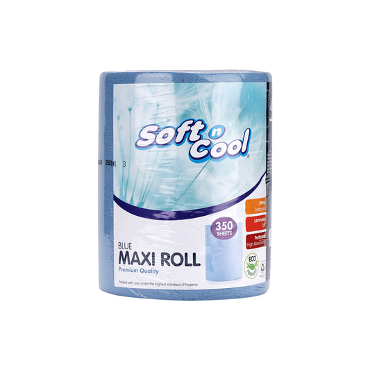 Soft n Cool Blue Maxi Roll 350 Sheets 6 Rolls - Hotpack Global